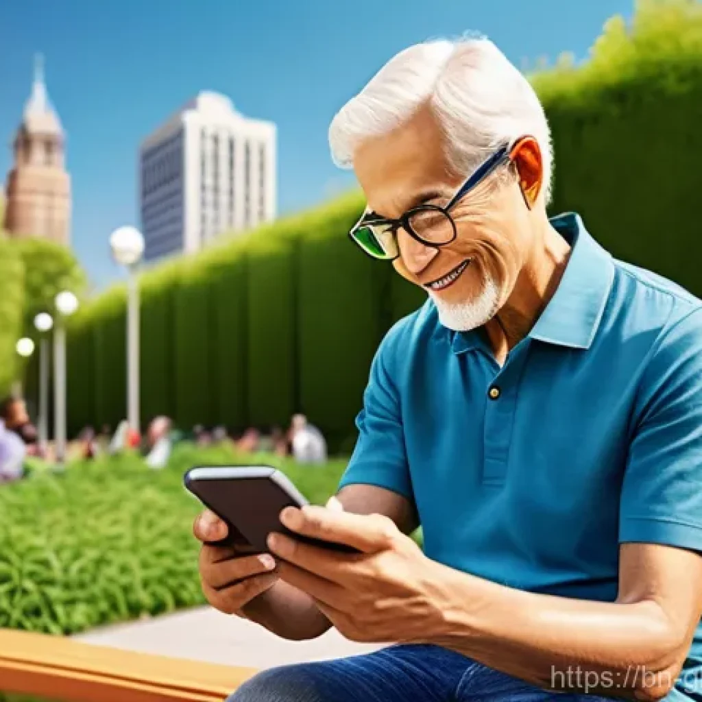 글로벌브릿지와 모바일 기술 - **Prompt 1: The Seamless Integration of Modern Smartphones**
    A vibrant, sunlit urban park scene....