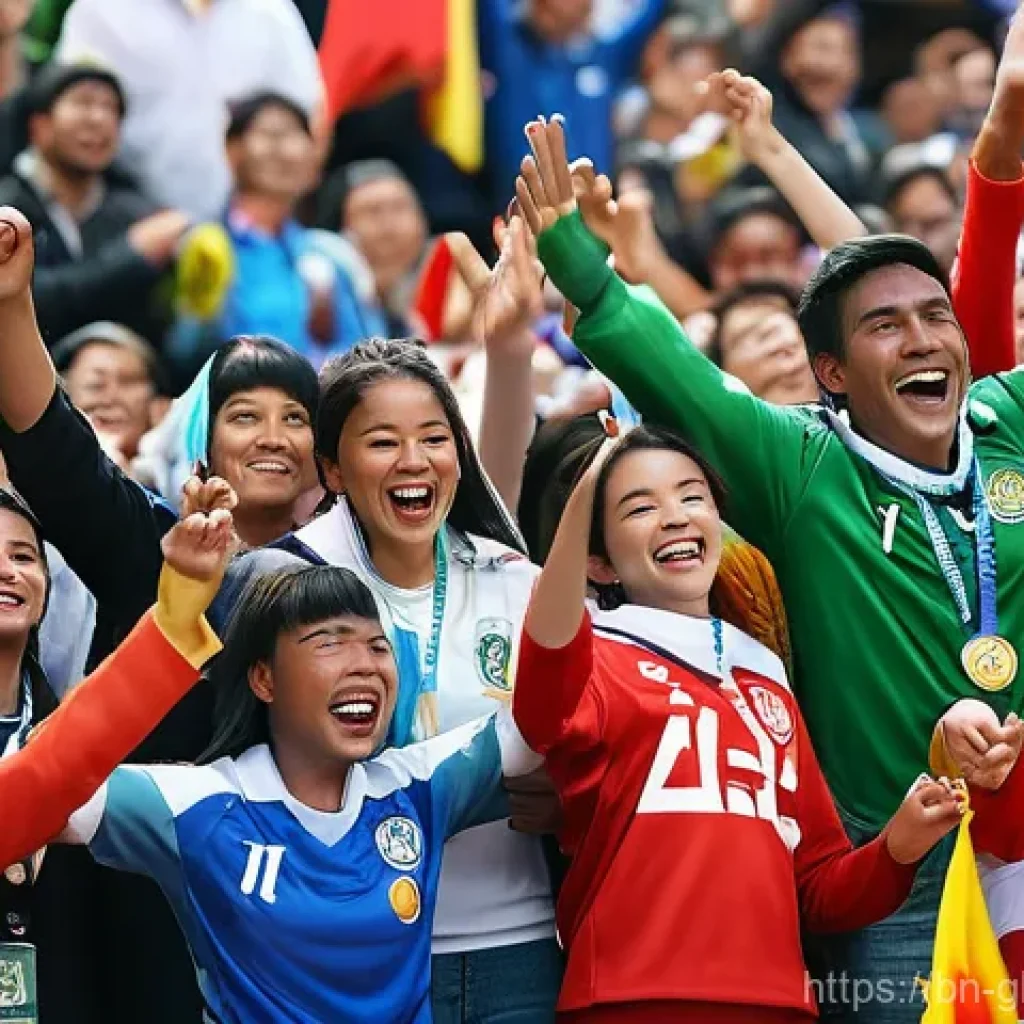 글로벌브릿지와 국제 스포츠 이벤트 - **Prompt 1: A Global Tapestry of Fandom**
    A wide-angle, high-definition shot capturing the vibra...